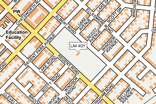 LA4 4QY map - OS OpenMap – Local (Ordnance Survey)