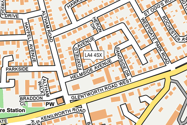 LA4 4SX map - OS OpenMap – Local (Ordnance Survey)