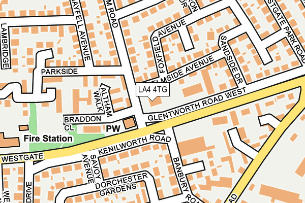 LA4 4TG map - OS OpenMap – Local (Ordnance Survey)