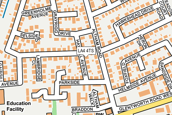 LA4 4TS map - OS OpenMap – Local (Ordnance Survey)