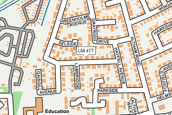 LA4 4TT map - OS OpenMap – Local (Ordnance Survey)