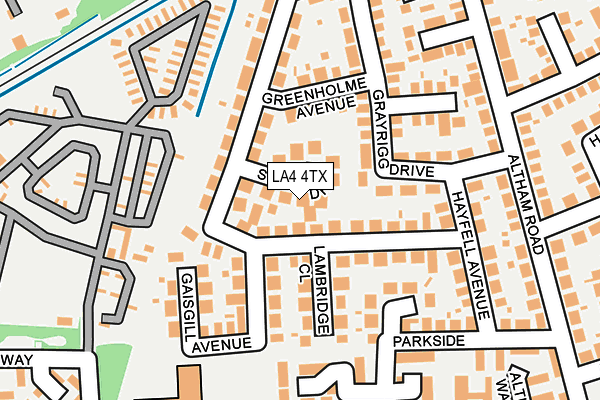 LA4 4TX map - OS OpenMap – Local (Ordnance Survey)