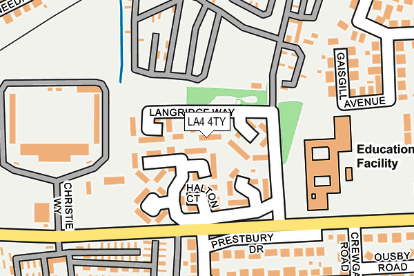 LA4 4TY map - OS OpenMap – Local (Ordnance Survey)