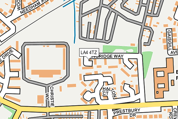 LA4 4TZ map - OS OpenMap – Local (Ordnance Survey)