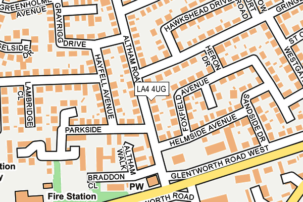 LA4 4UG map - OS OpenMap – Local (Ordnance Survey)