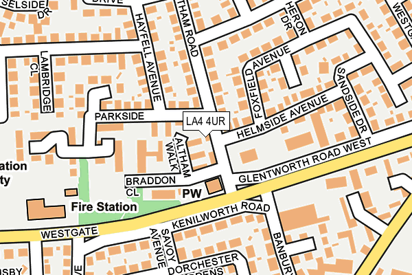 LA4 4UR map - OS OpenMap – Local (Ordnance Survey)