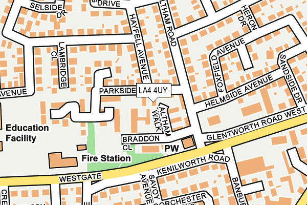 LA4 4UY map - OS OpenMap – Local (Ordnance Survey)