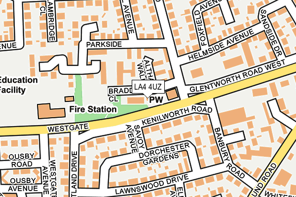 LA4 4UZ map - OS OpenMap – Local (Ordnance Survey)