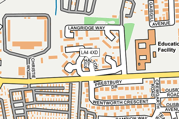 LA4 4XD map - OS OpenMap – Local (Ordnance Survey)