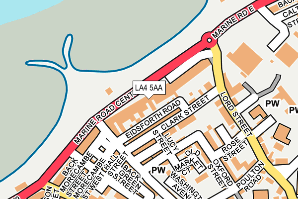 LA4 5AA map - OS OpenMap – Local (Ordnance Survey)