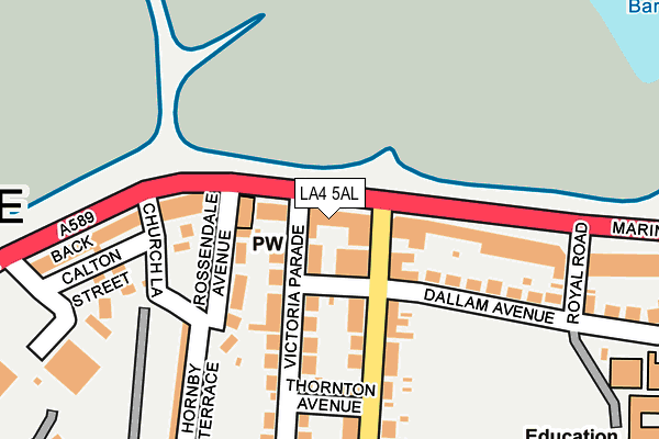 LA4 5AL map - OS OpenMap – Local (Ordnance Survey)