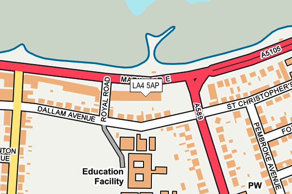 LA4 5AP map - OS OpenMap – Local (Ordnance Survey)