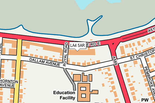 LA4 5AR map - OS OpenMap – Local (Ordnance Survey)