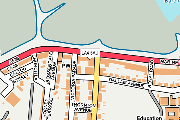 LA4 5AU map - OS OpenMap – Local (Ordnance Survey)