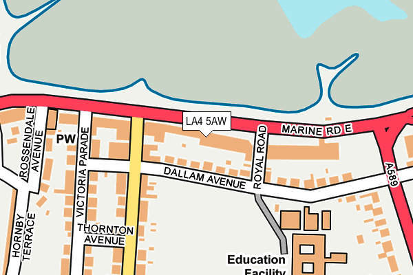 LA4 5AW map - OS OpenMap – Local (Ordnance Survey)