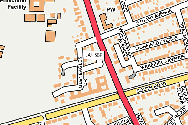 LA4 5BP map - OS OpenMap – Local (Ordnance Survey)