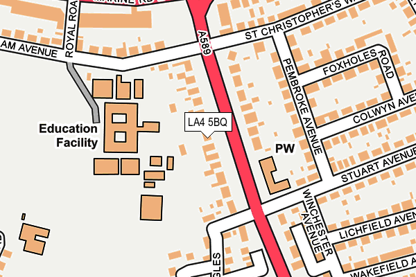LA4 5BQ map - OS OpenMap – Local (Ordnance Survey)