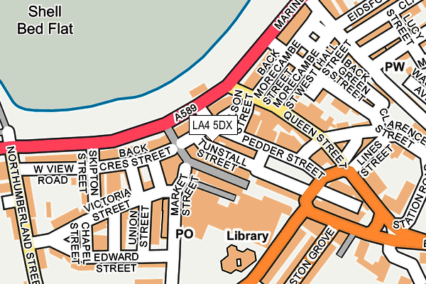 LA4 5DX map - OS OpenMap – Local (Ordnance Survey)