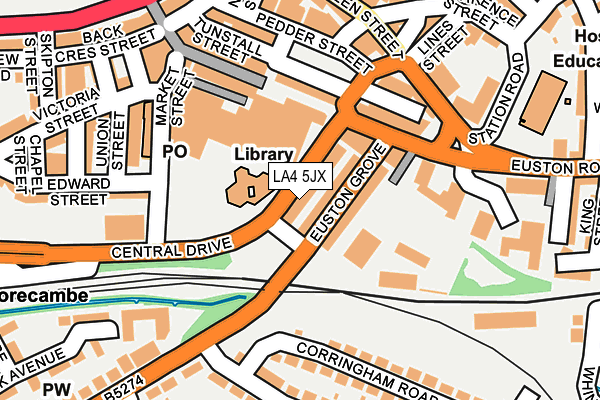 LA4 5JX map - OS OpenMap – Local (Ordnance Survey)