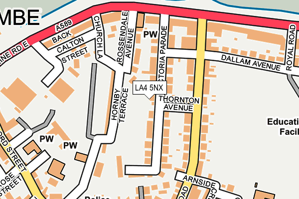 LA4 5NX map - OS OpenMap – Local (Ordnance Survey)