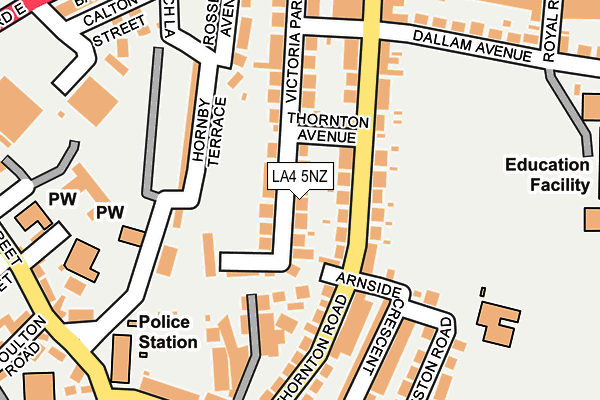 LA4 5NZ map - OS OpenMap – Local (Ordnance Survey)
