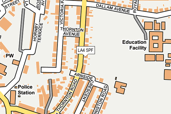 LA4 5PF map - OS OpenMap – Local (Ordnance Survey)