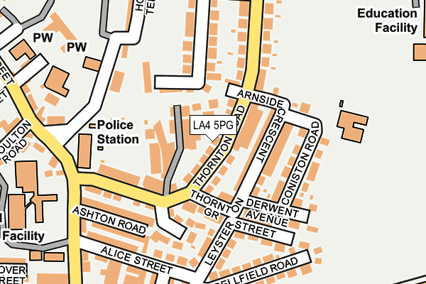 LA4 5PG map - OS OpenMap – Local (Ordnance Survey)