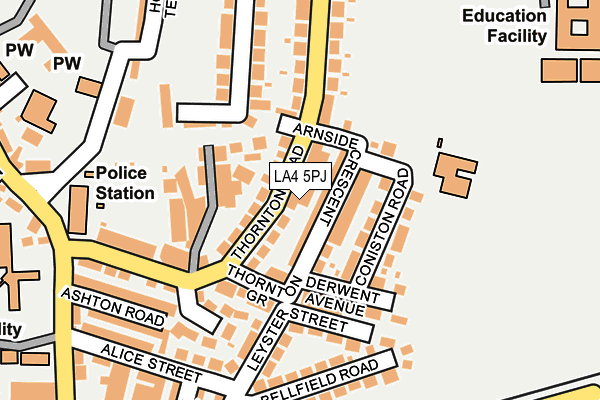 LA4 5PJ map - OS OpenMap – Local (Ordnance Survey)