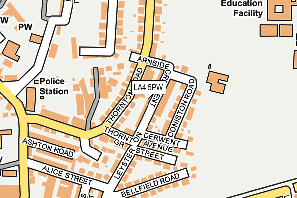 LA4 5PW map - OS OpenMap – Local (Ordnance Survey)