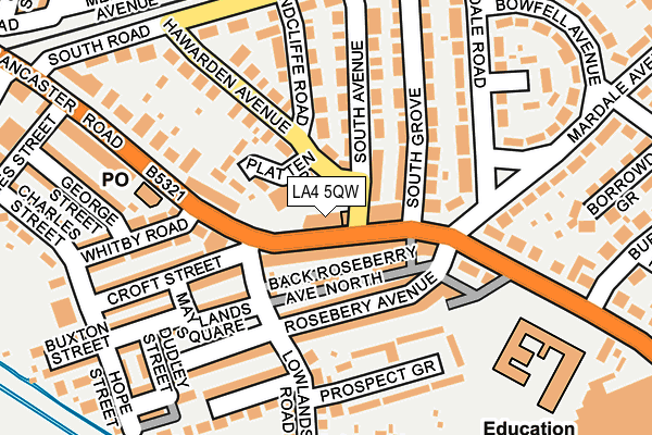 LA4 5QW map - OS OpenMap – Local (Ordnance Survey)