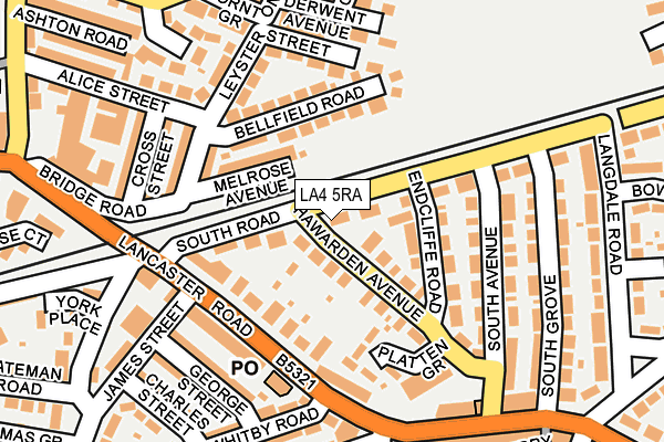 LA4 5RA map - OS OpenMap – Local (Ordnance Survey)