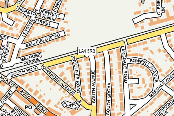 LA4 5RB map - OS OpenMap – Local (Ordnance Survey)