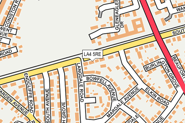 LA4 5RE map - OS OpenMap – Local (Ordnance Survey)