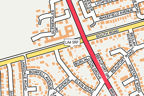 LA4 5RF map - OS OpenMap – Local (Ordnance Survey)