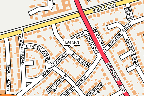 LA4 5RN map - OS OpenMap – Local (Ordnance Survey)