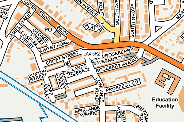 LA4 5RZ map - OS OpenMap – Local (Ordnance Survey)