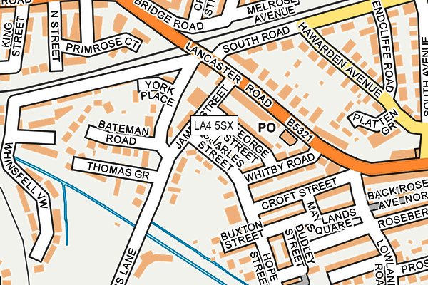 LA4 5SX map - OS OpenMap – Local (Ordnance Survey)