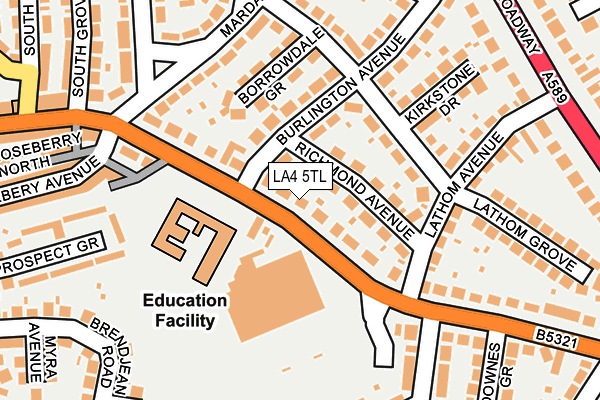LA4 5TL map - OS OpenMap – Local (Ordnance Survey)