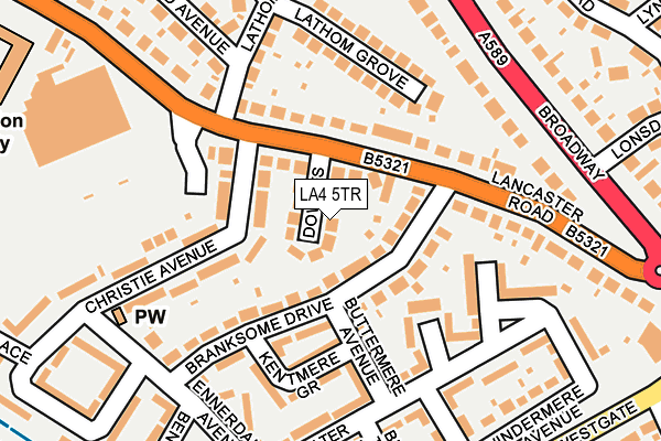 LA4 5TR map - OS OpenMap – Local (Ordnance Survey)