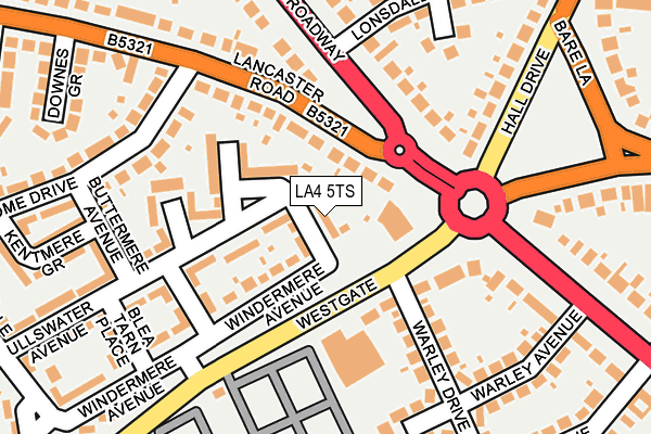 LA4 5TS map - OS OpenMap – Local (Ordnance Survey)