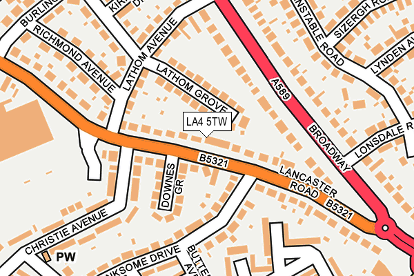LA4 5TW map - OS OpenMap – Local (Ordnance Survey)