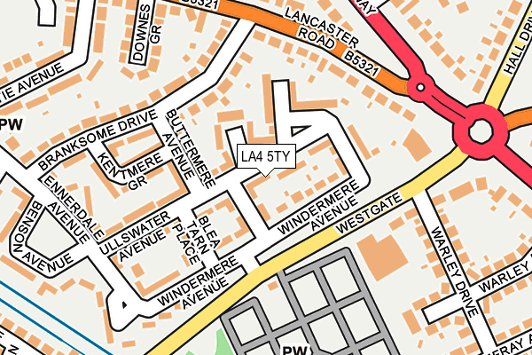LA4 5TY map - OS OpenMap – Local (Ordnance Survey)