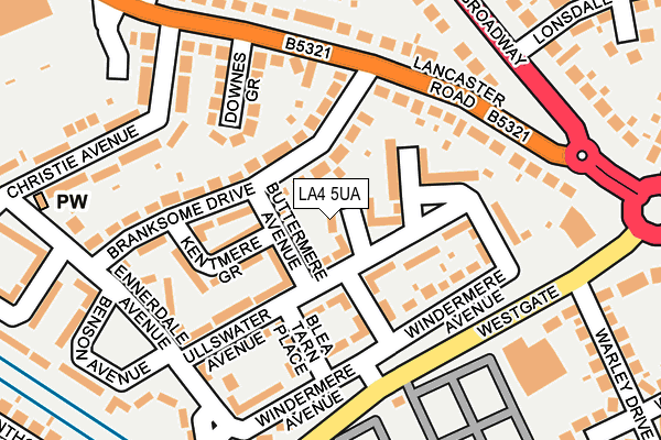 LA4 5UA map - OS OpenMap – Local (Ordnance Survey)