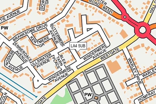 LA4 5UB map - OS OpenMap – Local (Ordnance Survey)