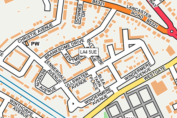 LA4 5UE map - OS OpenMap – Local (Ordnance Survey)