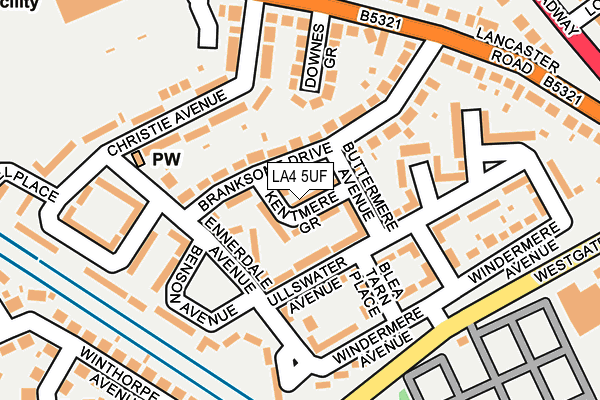 LA4 5UF map - OS OpenMap – Local (Ordnance Survey)