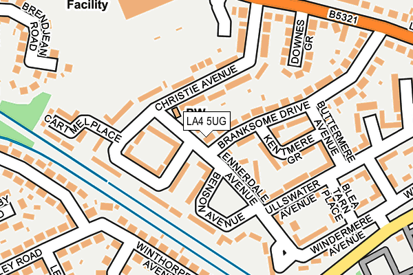 LA4 5UG map - OS OpenMap – Local (Ordnance Survey)