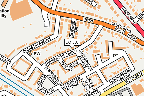 LA4 5UJ map - OS OpenMap – Local (Ordnance Survey)