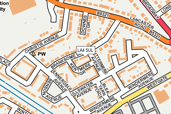 LA4 5UL map - OS OpenMap – Local (Ordnance Survey)
