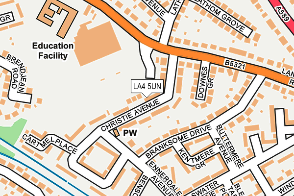 LA4 5UN map - OS OpenMap – Local (Ordnance Survey)